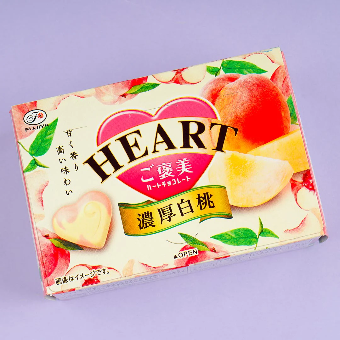 Fujiya Reward Heart Chocolate - Rich White Peach - Image 2