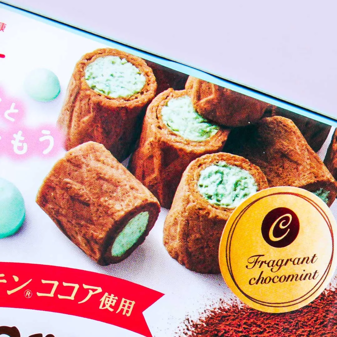Glico Cream Collon Mint Chocolate Biscuit Rolls - Image 2