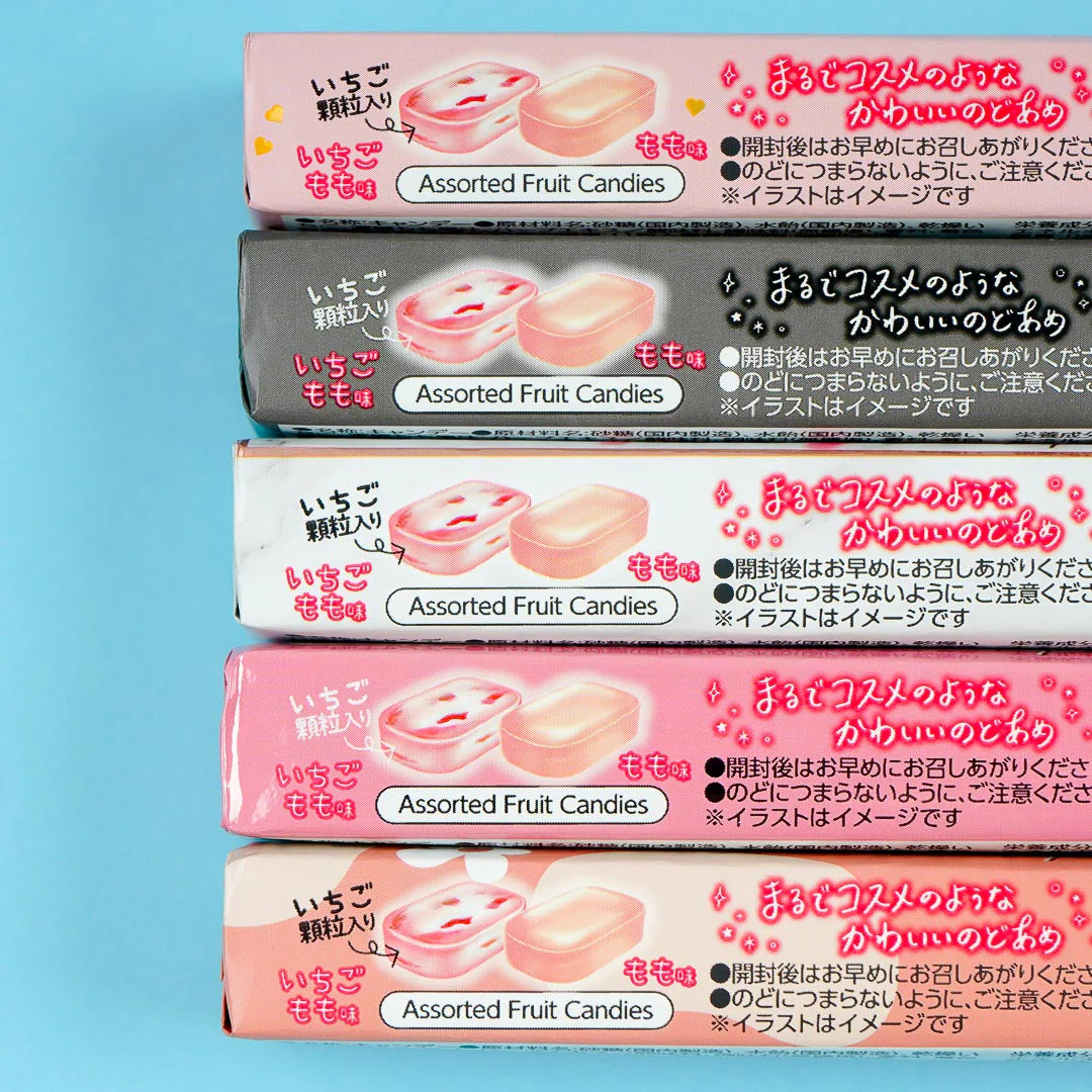 Kanro Cosmetic Lipstick Throat Candy - Strawberry Peach - Image 3