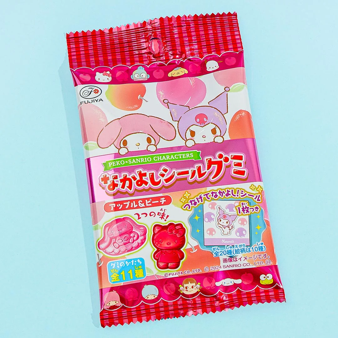 Peko-Chan x Sanrio Characters Nakayoshi Seal Gummy - Apple & Peach - Image 2
