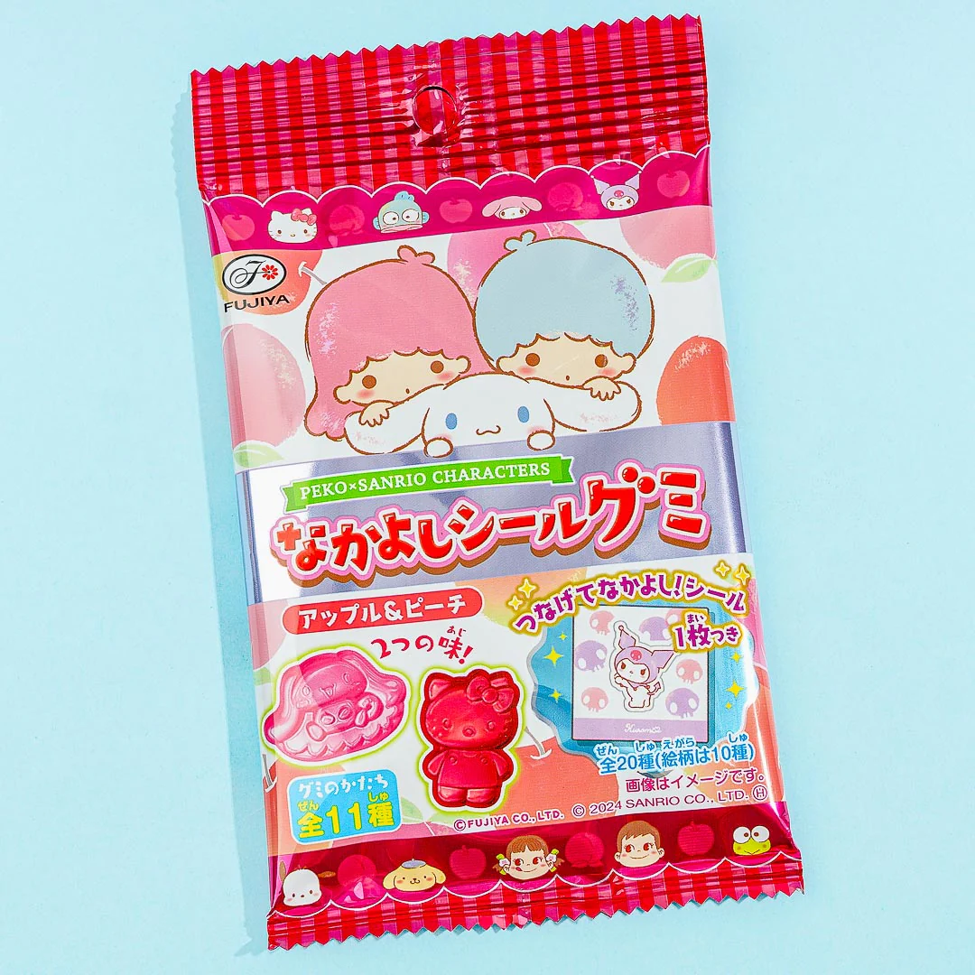 Peko-Chan x Sanrio Characters Nakayoshi Seal Gummy - Apple & Peach - Image 4
