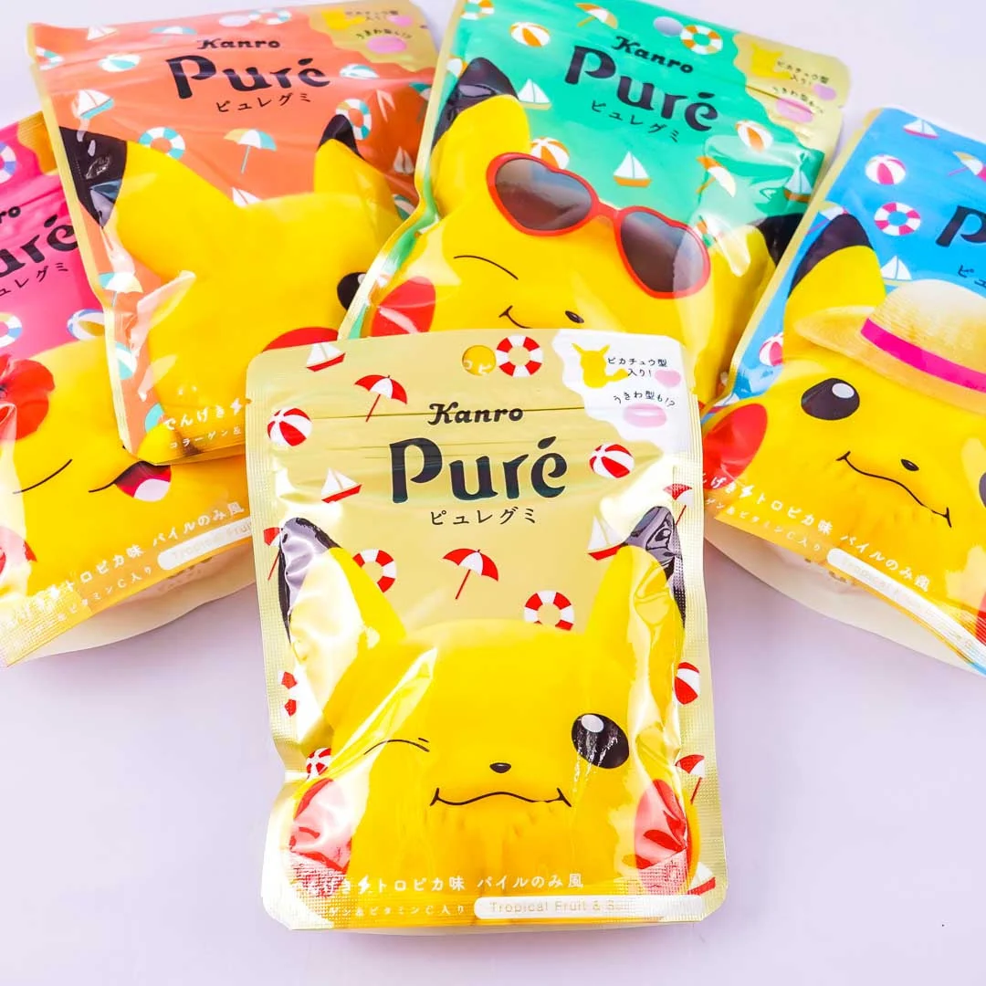 Kanro Puré Summer Pikachu Gummy - Tropical Fruit & Soda
