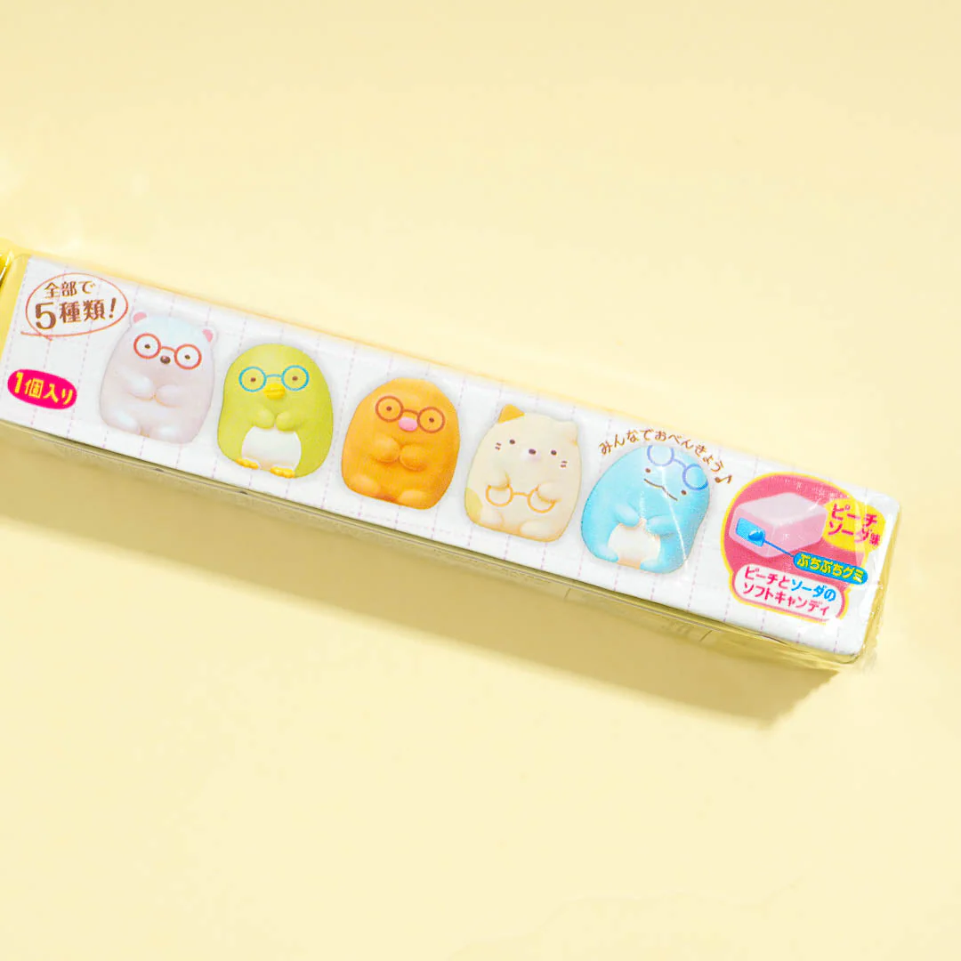 Puccho Chewy Candy with Sumikko Gurashi Eraser Figure - Peach - Image 3