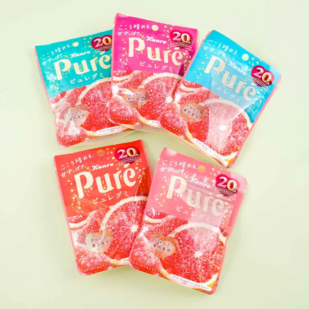Kanro Puré Heart Gummy - Pink Grapefruit Soda - Image 3