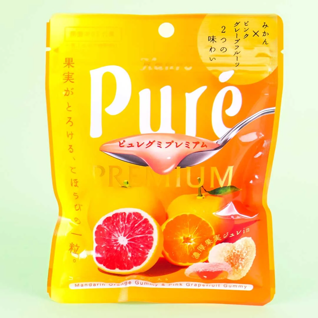 Kanro Pure Premium Gummy - Mikan & Pink Grapefruit