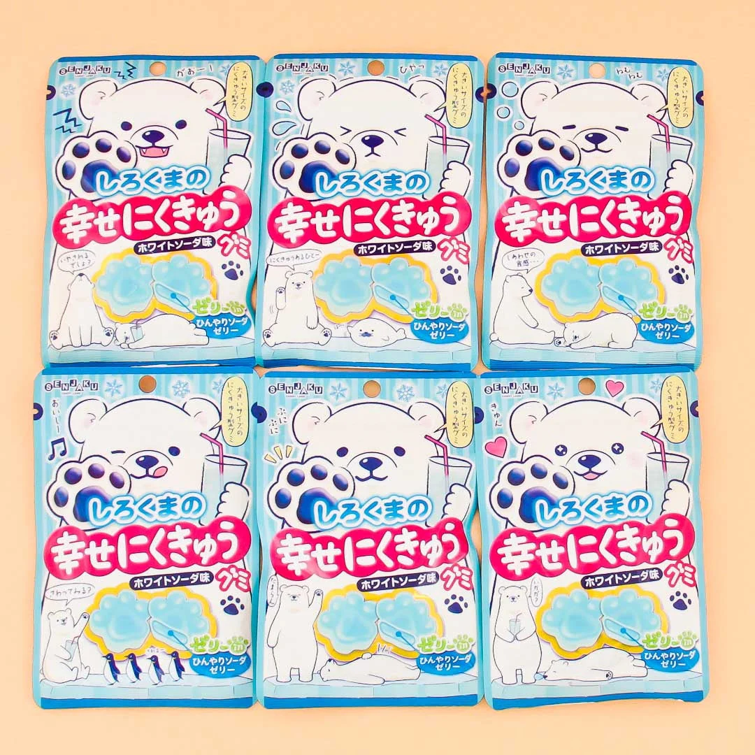 Happy Nikukyu Polar Bear Paw Gummies - White Soda - Image 2
