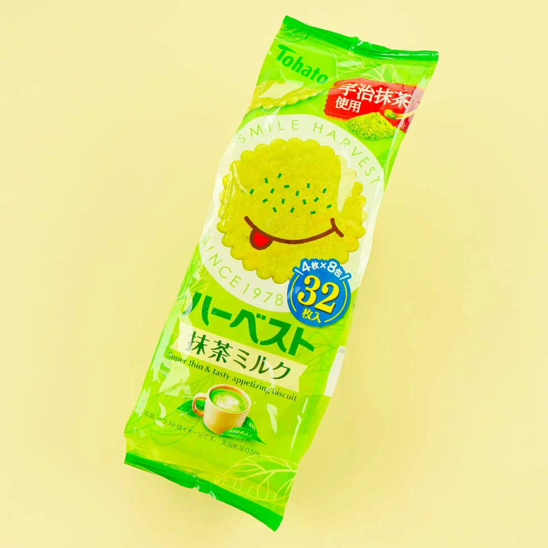 Tohato Smile Harvest Super Thin Biscuit Bag - Matcha Milk